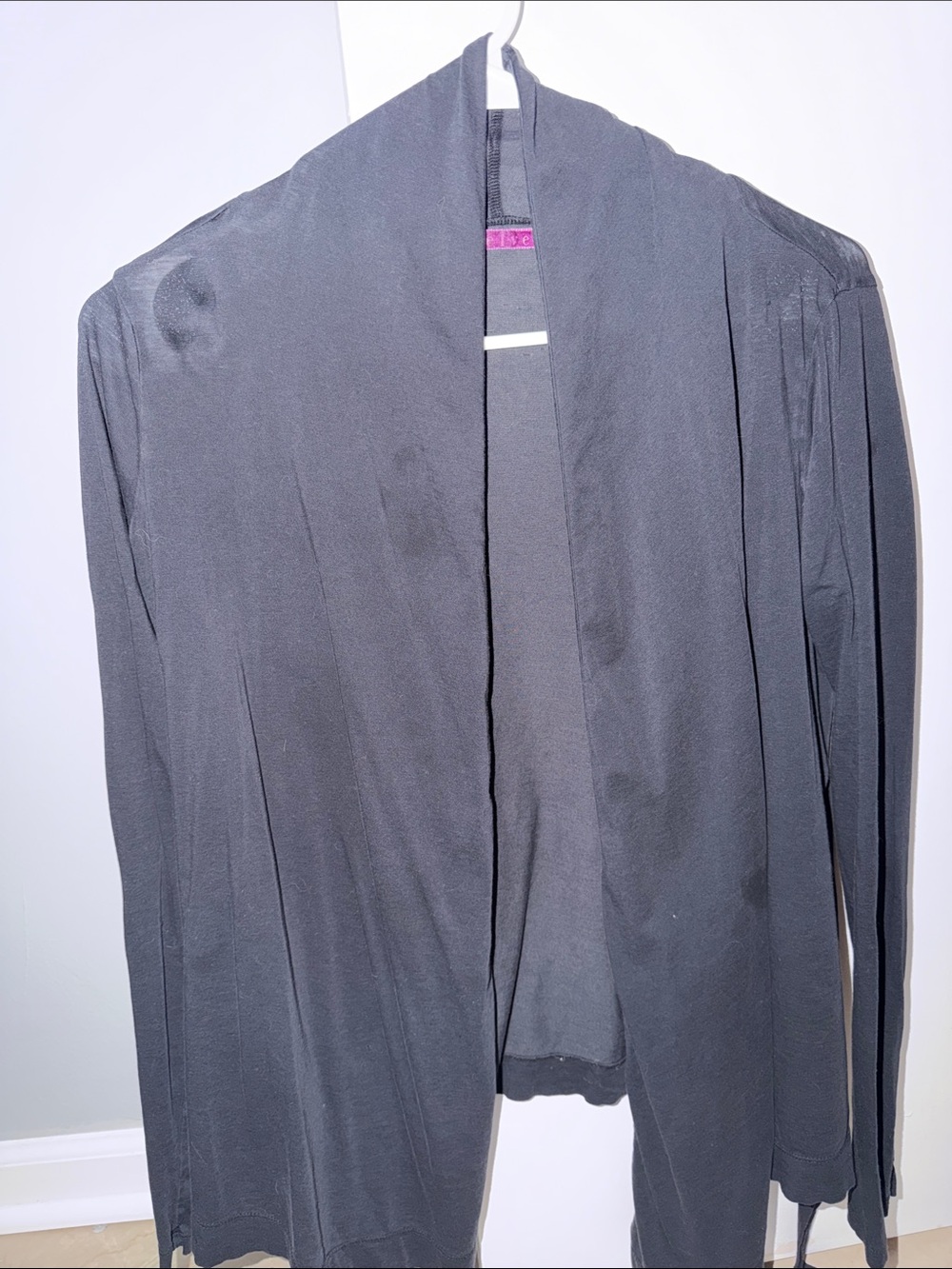 Velvet by Graham & Spencer Black Open-Front Draped Jacket (with tie option)
